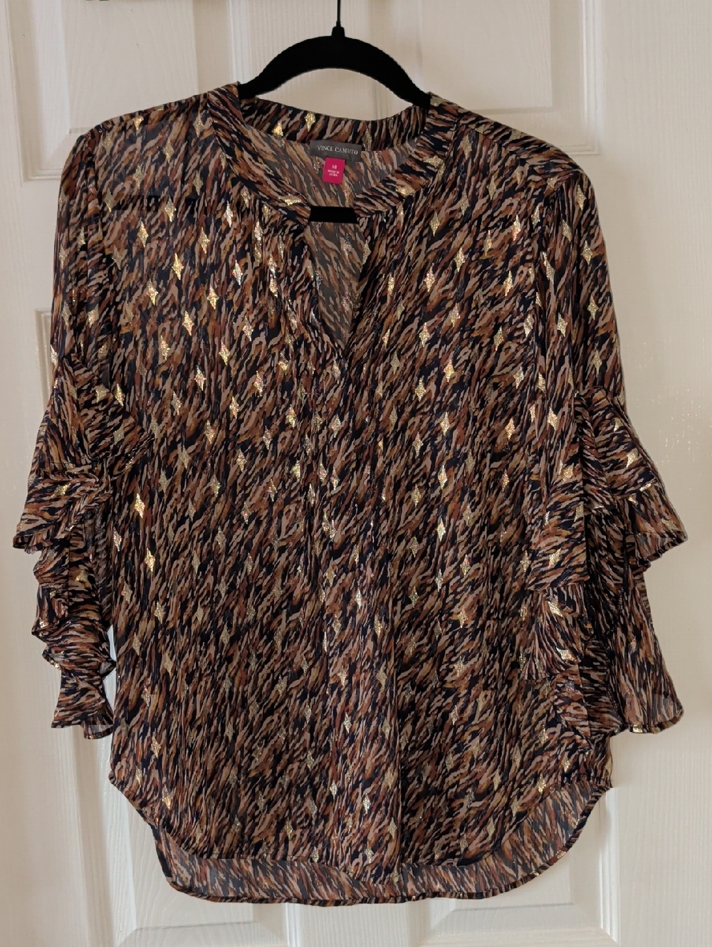 3/4 Sleeve Sheer Blouse